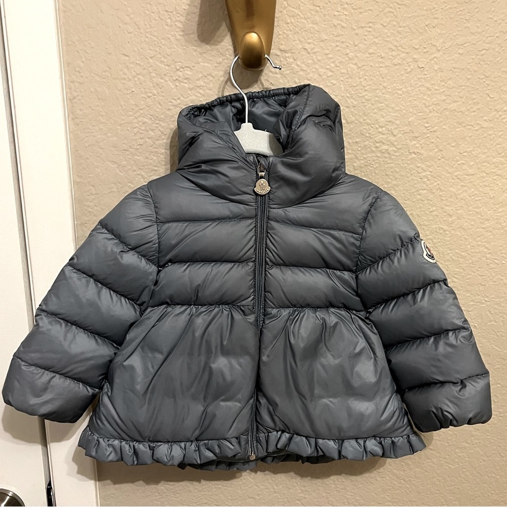 Moncler Baby Girl Ruffle Trim Puffer Jacket 9-12 mos